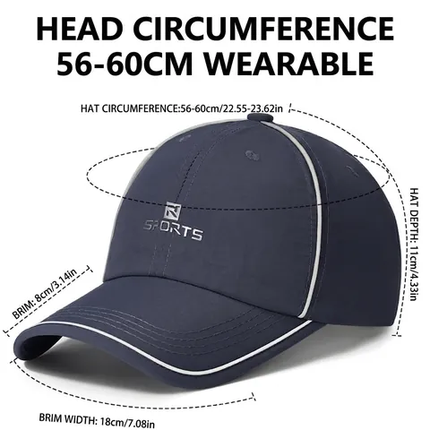 Berretto da Baseball Sportivo ad Asciugatura Rapida Con Striscia Riflettente Protezione Solare Traspirante Cappello Regolabile