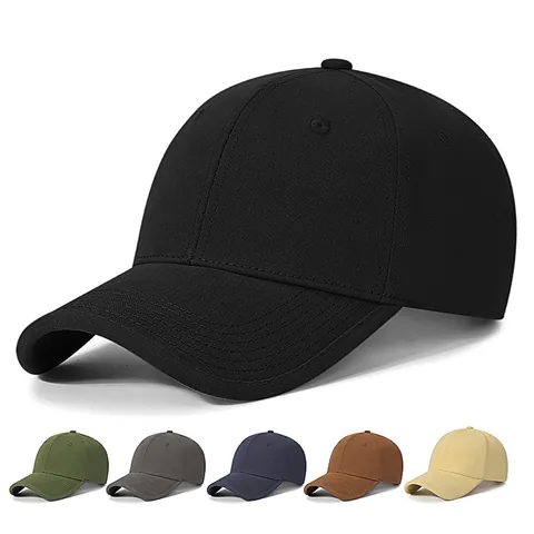 Unisex Plain Cotton Large Head Circumference Baseball Cap Minimalist Adjustable Curved Brim Sun Hat For Men Women Outdoor Casual