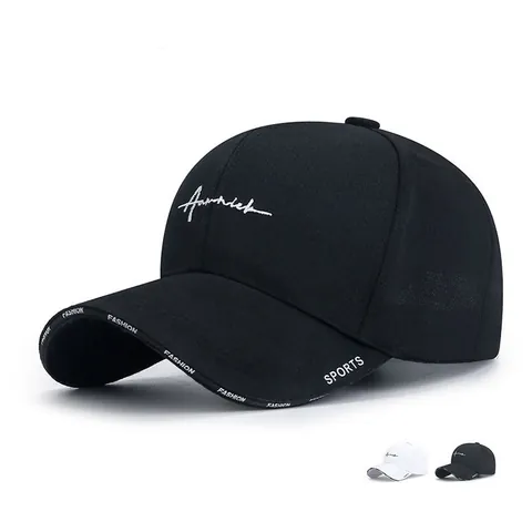 Casquette de Baseball Mode en Coton Polyester pour Hommes Femmes Ajustable Large Bord Chapeau de Soleil Avec Broderie de Lettres Sportif Décontracté