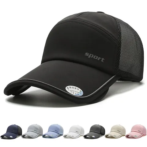 Damen Outdoor Sport Schnelltrocknend Sonnenhut Erweiterbare Krempe Mesh Atmungsaktiv Baseball Cap Mit Reflektorstreifen Hut