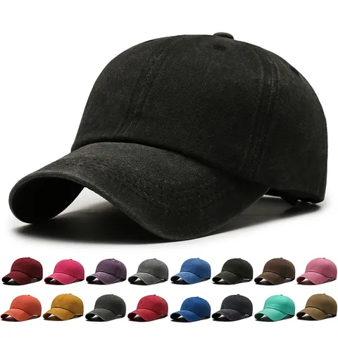 Berretto da Baseball in Cotone Lavato Vintage per Uomo Donna Regolabile Protezione Solare Traspirante Dad Hat Tinta Unita Berretto Sportivo All'aperto