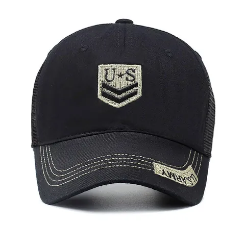 Berretto da Baseball con Rete Ricamato US Army per Uomo Donna Traspirante Regolabile Cappello Trucker Protezione Solare Tattico