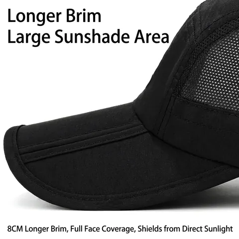 Opvouwbare Mesh Baseballpet Sneldrogend Ademend Zonnehoed Verstelbaar Lichtgewicht Outdoor Sport Hardlooppet Voor Heren Dames