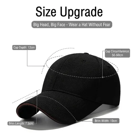 Adjustable Breathable Mesh Baseball Cap For Large Head Men Women Sun Protection Sandwich Brim Outdoor Sports Casual Hat
