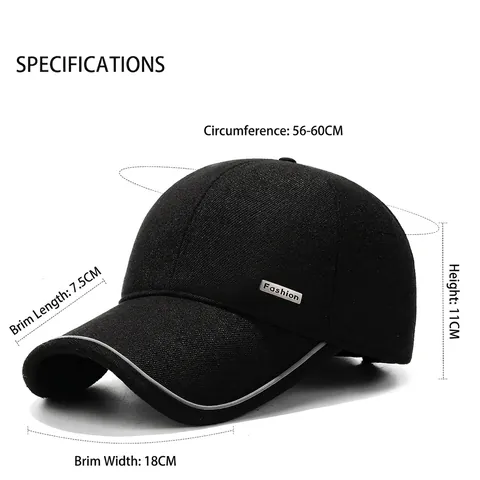 Herren Winter Warm Baseballkappe Mit Ohrenklappen Fleecegefüttert Winddicht Outdoor Thermomütze Für Vater Einstellbar