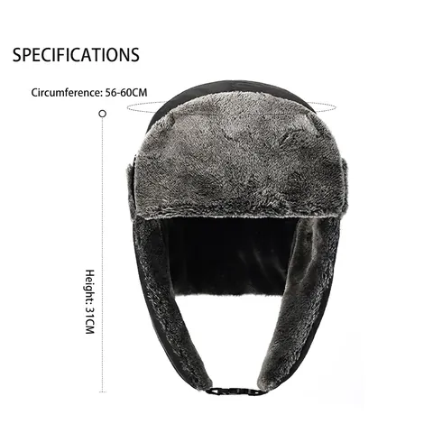 Colbacco Invernale per Uomo Donna Termico Antivento Cappello da Aviatore Con Paraorecchi Foderato in Pelliccia Sintetica Ispessito Sci Esterno