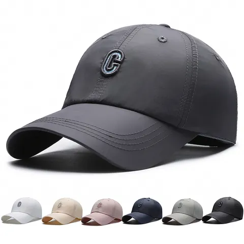 Quick Dry C Letter Embroidery Baseball Cap Breathable Sunscreen Outdoor Sports Adjustable Leisure Snapback Hat For Unisex