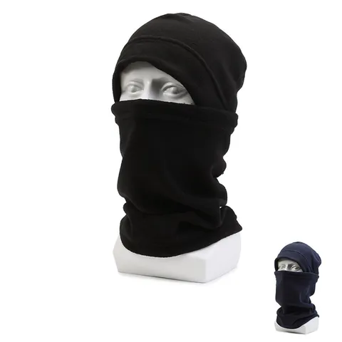 Set Invernale Due Pezzi Berretto In Pile E Scaldacollo Per Uomo Outdoor Antivento Termico Maschera Da Ciclismo Set Cappello Con Cappuccio