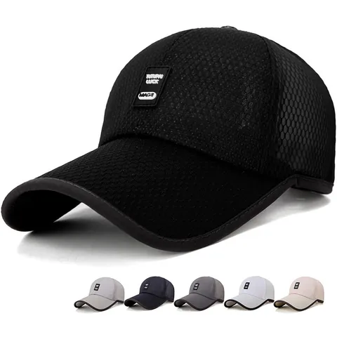 Unisex Breathable Mesh Baseball Cap Sun Protection Lightweight Quick Dry Adjustable Outdoor Sport Trucker Hat For Summer
