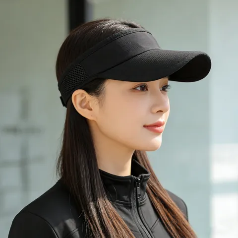Summer Outdoor Sports Sun Visor Hat Breathable Mesh Empty Top Running Tennis Golf Adjustable Cap Polyester Sunscreen Headwear
