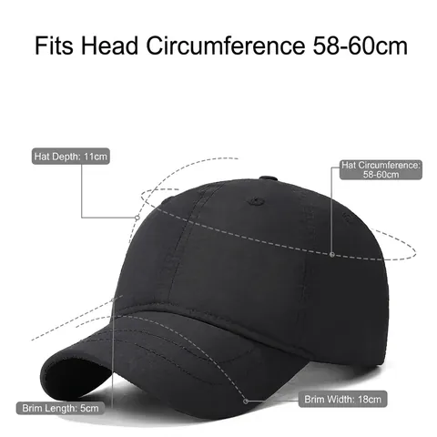 Berretto da Baseball Minimalista Impermeabile per Uomo Donna Asciugatura Rapida Regolabile Tesa Corta Outdoor Escursionismo Sport Cappello da Sole