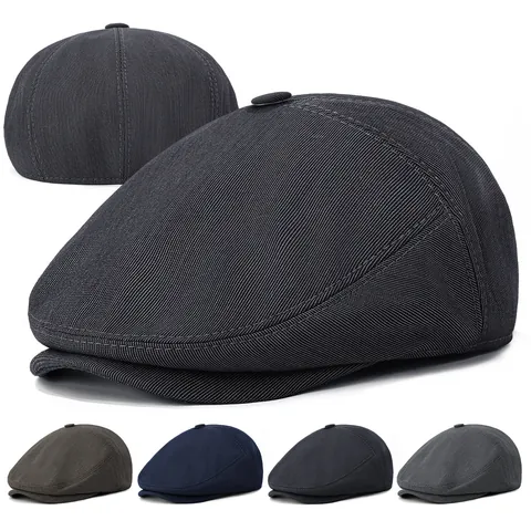 Retro Polyester Twill Newsboy Cap For Men Women Breathable Mesh Lining Flat Cap Sunshade Painter Hat Classic Outdoor Accessories