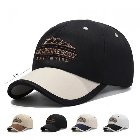 Gorra de Béisbol Hombre Mujer Bordado de Montaña Ala Corta Protección Solar Transpirable Casual Exterior Bloques de Color Ajustable