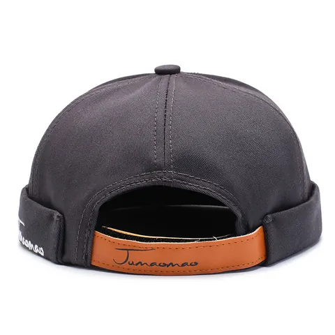 Retro Cotton Blend Docker Cap For Men Women Adjustable Solid Color Miki Hat No Brim Skullcap Streetwear Landlord Hat