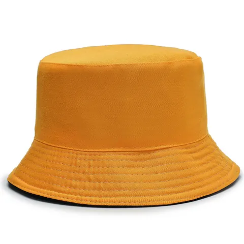 Women Double Sided Bucket Hat Korean Style Sun Protection Solid Color Cotton Plain Packable Sun Hat Outdoor Travel