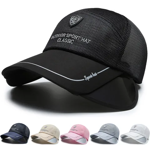 Outdoor Sport Atmungsaktive Mesh Baseballkappe Mit Einziehbarer Krempe Für Herren Damen Sonnenschutz Angeln Hut Klassischer Hut