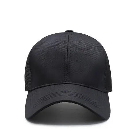 Outdoor Breathable Mesh Trucker Hat For Men Cotton Blend Sun Protection Baseball Cap Adjustable Plain Solid Color Summer Hat