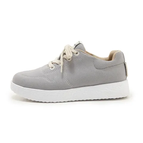 Women's Comfortable Lightweight Canvas Sneakers Non-Slip Breathable Thick Sole Casual Sports Shoes Lace-up Preppy Walking Shoes