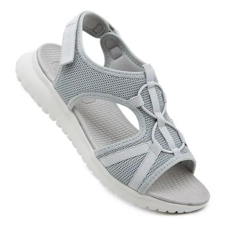 Sandalias Deportivas de Cuña para Mujer Parte Superior de Malla PU Transpirable Cierre de Velcro Suela MD Ligera Zapatos de Playa Verano