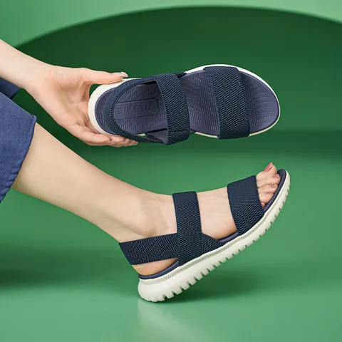 Sandalias Deportivas de Cuña para Mujer Ligeras Transpirables con Banda Elástica Sandalias de Plataforma Antideslizantes Zapatos Casuales