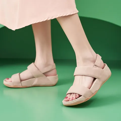 Sandalias de Plataforma para Mujer Ligeras Deportivas Cuero PU Cierre Adhesivo Casual Cómodas Suela Gruesa Zapatos de Playa