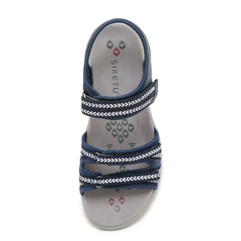 Women's Casual Sport Sandals Adjustable Hook And Loop Platform Wedge Shoes Ethnic Print TPR Sole Comfortable Summer Footwear