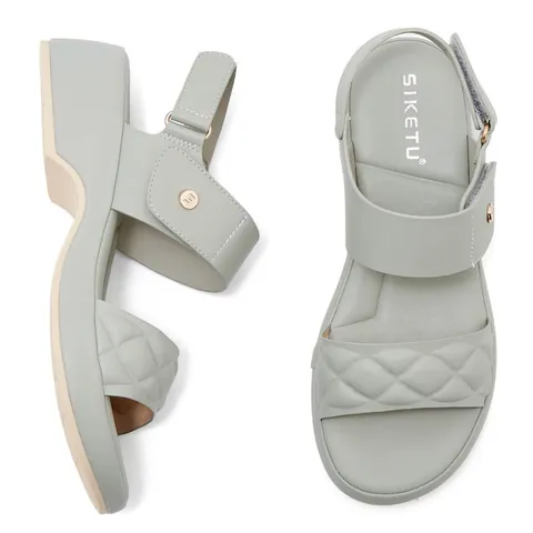 Women Wedge Sandals Quilted Platform Slides Microfiber Summer Beach Shoes Rhinestone Casual Flip Flops Comfortable Footwear