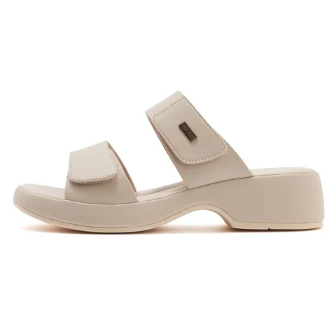 Women's Casual Wedge Sandals Summer Beach Slides PU Leather Non-Slip Hook-And-Loop Platform Slippers Outdoor Fashion Footwear
