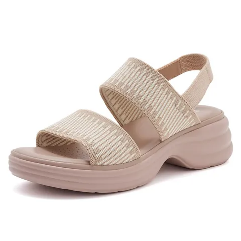 Sandalias de Cuña para Mujer Punto Rayado Suela Gruesa Zapatos de Plataforma Casual Cómodo Caminar Verano Sandalias Deportivas SIKETU