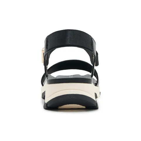 Sandalias de Cuña Deportivas Casuales para Mujer Plataforma de Cuero PU Zapatos de Verano con Cierre Adherente