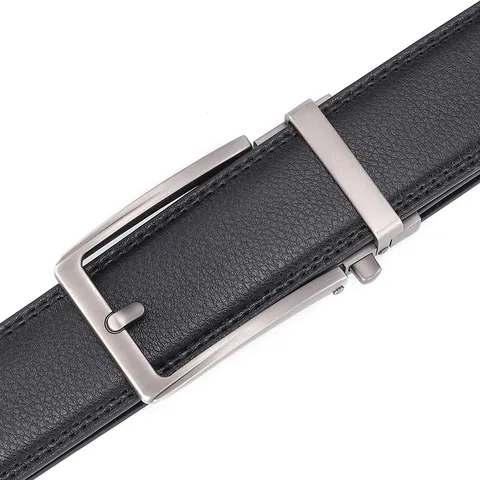 Men's Genuine Leather Belt With Alloy Automatic Buckle Business Casual Cowhide Waistband For Men Fashion Accessory Gift