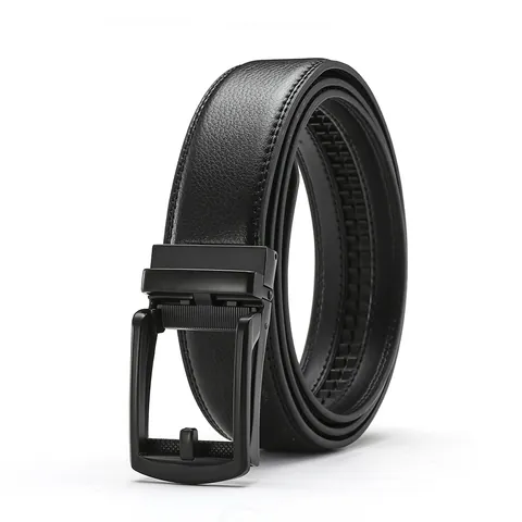 Men's Automatic Buckle Belt High Quality Split Cowhide Leather Waist Strap Business Casual Minimalist Adjustable Belt For Men