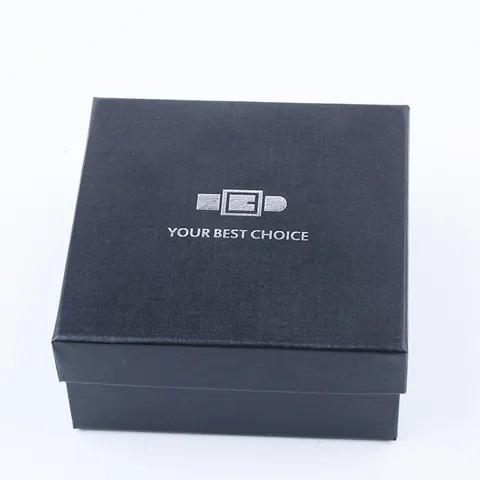 Business Black Textured Cardboard Belt Gift Box Square Rectangular Packaging Box For Belt Watch Accessory Gift Giving