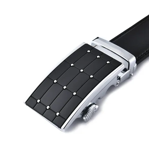 Men's Split Cowhide Leather Belt With Zinc Alloy Automatic Buckle Business Casual Fashion Waist Strap For Men Pant Belt