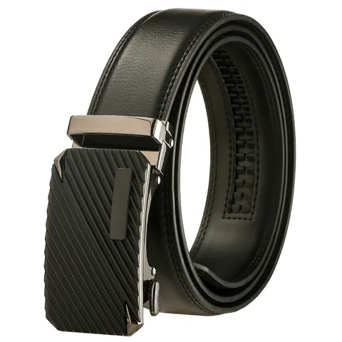 Cintura in Vera Pelle da Uomo Con Fibbia Automatica Business Casual Pelle di Vacchetta a Doppio Strato Cintura Moda Pendolare