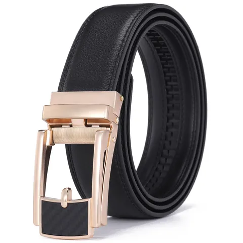 Herren Business Ledergürtel Mit Automatischer Legierungsschnalle Kohlefaser-Muster Kuhleder Taillengürtel Casual Formal Gürtel Für Männer
