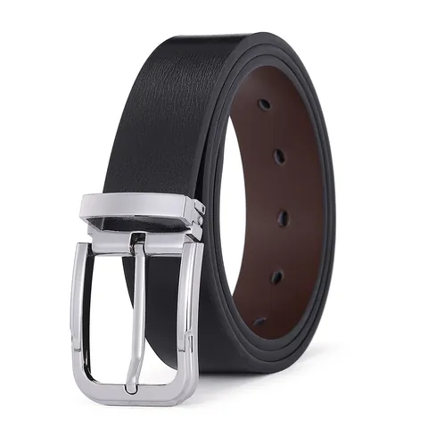 Men's Genuine Cowhide Leather Belt With Zinc Alloy Needle Buckle Business Casual Double Sided Waist Strap For Daily Versatile Use