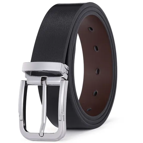 Men's Genuine Cowhide Leather Belt With Zinc Alloy Needle Buckle Business Casual Double Sided Waist Strap For Daily Versatile Use