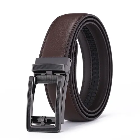 Cinturón de Hombre de Cuero de Vaca Dividido Genuino Con Hebilla Automática de Aleación de Zinc Cinturón de Moda Business Casual