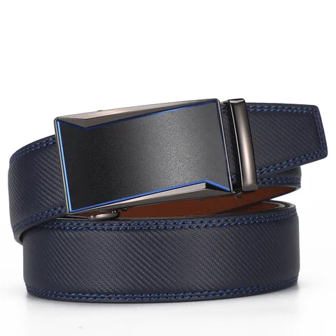Cintura da Uomo in Crostata di Pelle di Vacchetta di Alta Qualità Con Fibbia Automatica in Lega Business Casual Moda Per Ufficio Quotidiano
