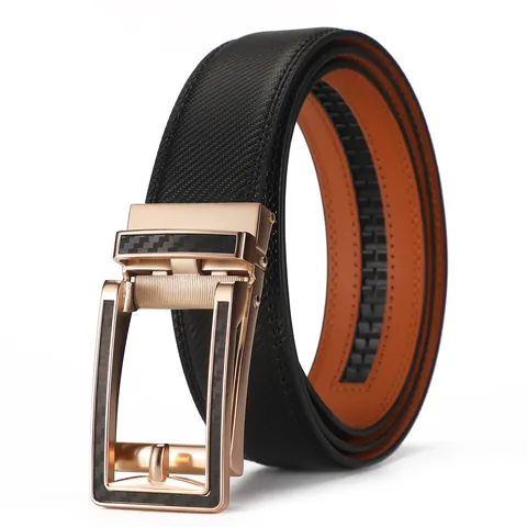 Herren Rindsleder Gürtel Mit Automatischer Legierungsschließe Retro Karierter Strukturierter Taillengürtel Business Casual Mode Gürtel