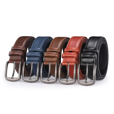 Men Cowhide Leather Belt Alloy Pin Buckle Classic Business Casual Adjustable Waist Strap Fashion Luxury Belt For Men