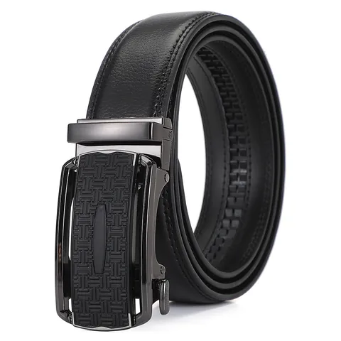 Heren Koeienhuid Leren Riem Automatische Legering Gesp Zakelijk Casual Mode Tailleband Voor Mannen Formeel Pak Accessoires