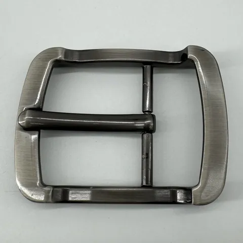 Zinc Alloy Men's Belt Buckle Replacement Pin Buckle Brushed Gunmetal Finish Business Casual Waistband Hardware For Men