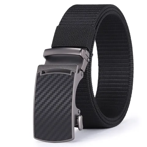 Herren Casual Canvas Taktischer Gürtel Legierung Automatische Schnalle Kohlefaser Textur Atmungsaktiv Outdoor Hosenbund Für Jugendliche