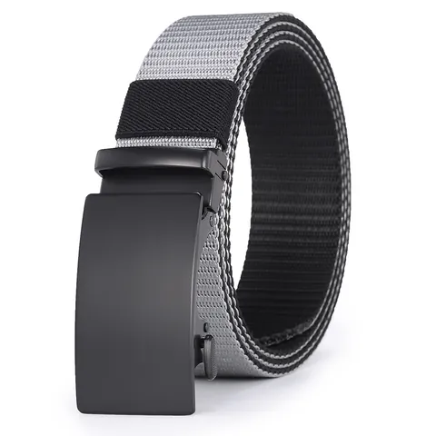 Men's Casual Canvas Nylon Woven Belt With Alloy Automatic Buckle Tactical Waist Strap For Jeans Trousers Outdoor Accessory