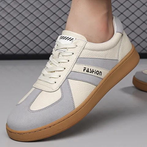Men's First-layer Cowhide Casual Sneakers Retro GAT Style Board Shoes Non-slip Wear-resistant Fashion Leather Walking Shoes