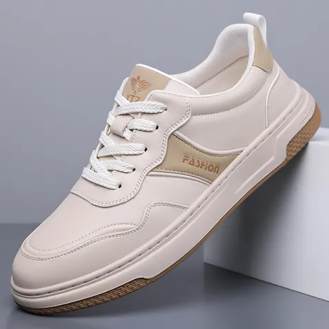 Herren Casual Board Schuhe Mode Sneakers Mikrofaserleder Atmungsaktiv Leicht Rutschfest Low Top Bequeme Wanderschuhe