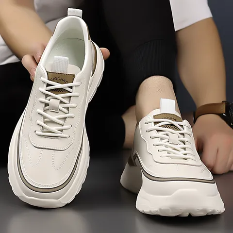 Men's Outdoor Fashion Sports Casual Shoes Lightweight Breathable Non-slip Rubber Thick Sole Soft Dad Sneakers For Men