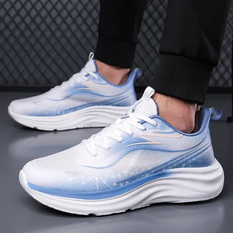 Herren Atmungsaktive Mesh Laufschuhe Farbverlauf Dicke Sohle Leichte Casual Sneaker Zum Walken Joggen Fitness Sport Schuhe